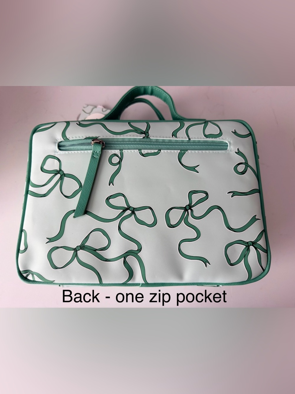Tender Love + Carry Toiletry Bag Green Bows - Picture 7 of 14